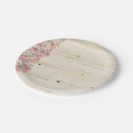 Roze bloemen Bord papier (Gekanteld)