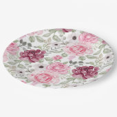 Roze bloemen Bord papier (Gekanteld)