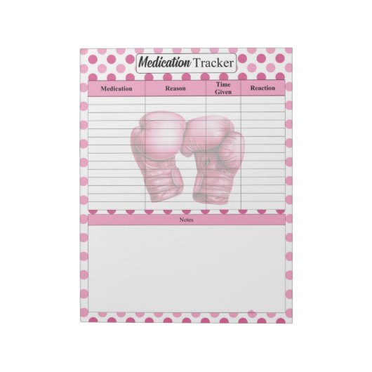 Roze Bloemen Borstkanker_ Medicatie Tracker Notitieblok (Linkerzijde)