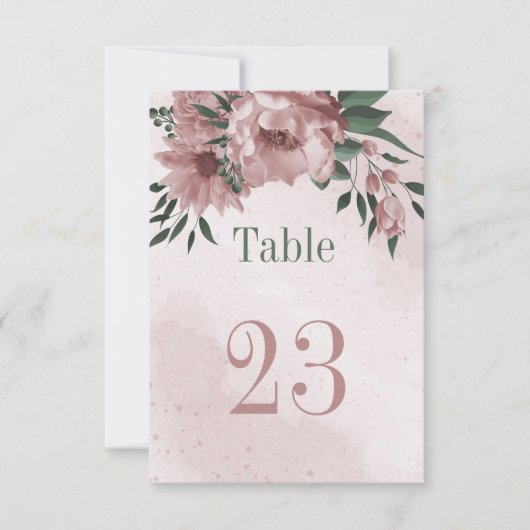 roze bloemen botanisch botanisch tabelnummer kaart (Voorkant)