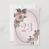 roze bloemen botanisch geometrisch tabelnummer kaart (Voorkant)