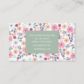 Roze bloemen Botanisch Groen Ontwerp Visitekaartje (Achterkant)