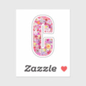 Roze Bloemen Botanisch Monogram Letter B Voor Haar Sticker (Vel)
