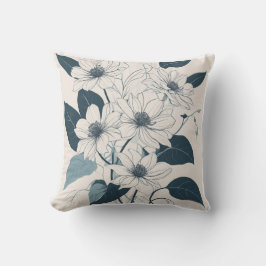  Roze Bloemen Botanisch Monogram Sierkussen