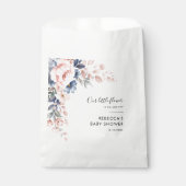 Roze Bloemen Botanisch Script Baby shower Bedankzakje (Voorkant)