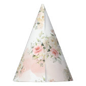 Roze Bloemen Botanische 75e Verjaardag Feesthoedjes (Achterkant)