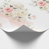 Roze Bloemen Botanische 75e Verjaardagsfeest Cadeaupapier (Hoek)