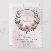 roze bloemen botanische baardster kaart (Voorkant)