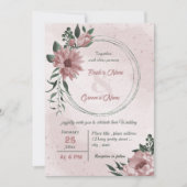 roze bloemen botanische baardster kaart (Voorkant)