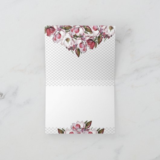 Roze Bloemen Botanische Bruid Dank u Bedankkaart (Binnen)