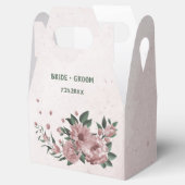  roze bloemen botanische bruiloft bedankdoosjes (Geopend)
