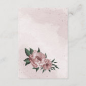  roze bloemen botanische bruiloft informatiekaartje (Achterkant)