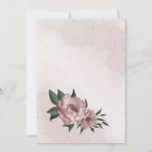 roze bloemen botanische bruiloft kaart (Achterkant)