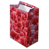 Roze Bloemen Botanische Kunst Medium Cadeauzakje (Voorkant Gekanteld)