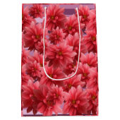 Roze Bloemen Botanische Kunst Medium Cadeauzakje (Achterkant)