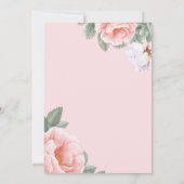 Roze Bloemen Botanische Waterverf Afstuderen Bedankkaart (Achterkant)