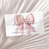 Roze Bloemen Bow Baby shower Luier Raffle Informatiekaartje