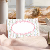 Roze Bloemen Bow Baby shower Plaatskaartje