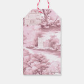 Roze Bloemen Bow Coquette Baby Meisje Douche Nap Cadeaulabel (Achterkant)