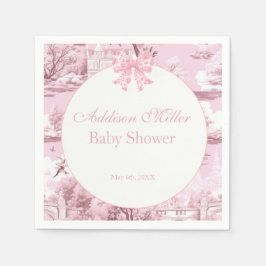 Roze Bloemen Bow Coquette Baby Meisje Douche Nap Servet
