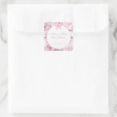 Roze Bloemen Bow Coquette Baby Meisje Douche Nap Vierkante Sticker (Tas)