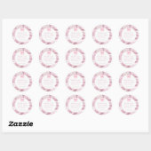 Roze Bloemen Bow Coquette Baby Meisje Douche Ronde Sticker (Vel)