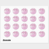 Roze Bloemen Bow Sticker (Vel)