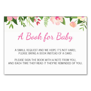 Roze Bloemen Breng een boek Aanvraag Kaart Inserts