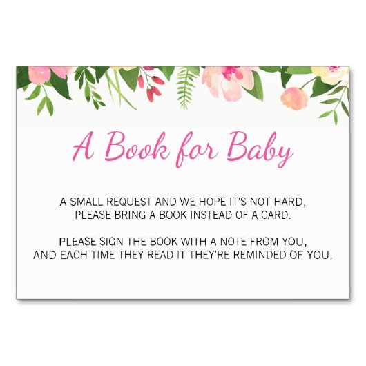 Roze Bloemen Breng een boek Aanvraag Kaart Inserts (Voorkant)