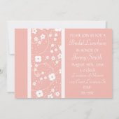 Roze bloemen Bridal Luncheon Kaart (Achterkant)