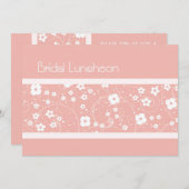 Roze bloemen Bridal Luncheon Kaart (Voorkant / Achterkant)