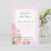 Roze bloemen Bridal Shower-uitnodigingskaarten Kaart (Staand voorkant)