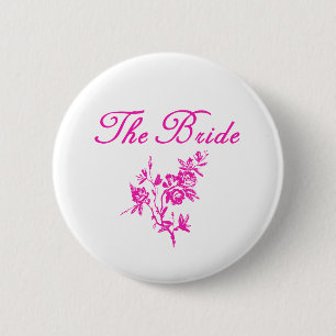 Roze bloemen Bride Producten Ronde Button 5,7 Cm