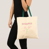 Roze bloemen Bridesmaid Tote Bag (Voorkant (product))