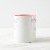 Roze bloemen Bridesmaid Tweekleurige Koffiemok (Center)