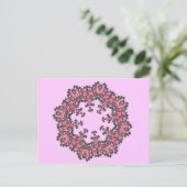 Roze bloemen briefkaart (Staand voorkant)