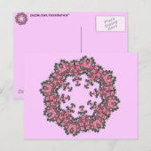 Roze bloemen briefkaart (Voorkant / Achterkant)