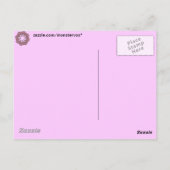 Roze bloemen briefkaart (Achterkant)
