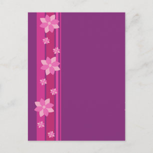 Roze bloemen briefkaart