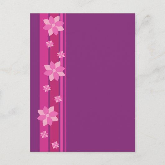 Roze bloemen briefkaart (Voorkant)