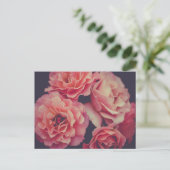Roze bloemen briefkaart (Staand voorkant)