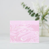 roze bloemen briefkaart (Staand voorkant)