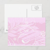 roze bloemen briefkaart (Voorkant / Achterkant)