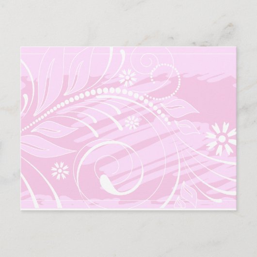 roze bloemen briefkaart (Voorkant)