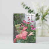 Roze bloemen briefkaart (Staand voorkant)