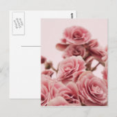  roze bloemen briefkaart (Voorkant / Achterkant)