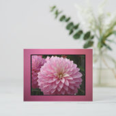 Roze bloemen briefkaart (Staand voorkant)
