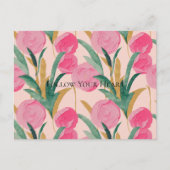 Roze bloemen briefkaart (Voorkant)