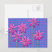 Roze bloemen briefkaart (Voorkant / Achterkant)