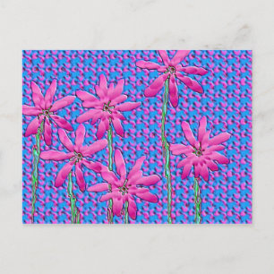 Roze bloemen briefkaart